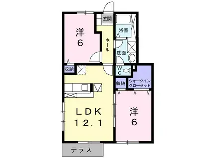 ソフィアMK-B(2LDK/1階)の間取り写真