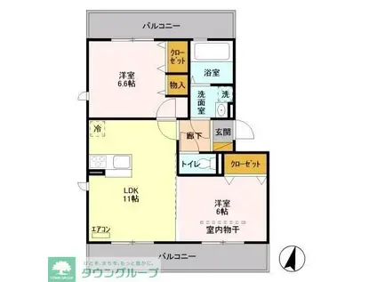 GRACEII(2LDK/2階)の間取り写真