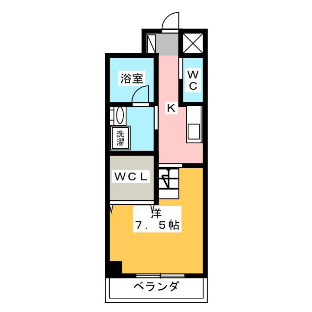 天王町コンフォート(1K/3階)の間取り写真