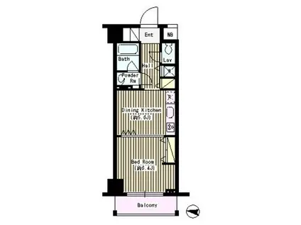 トーク西池袋ウェルフォート(1DK/4階)の間取り写真