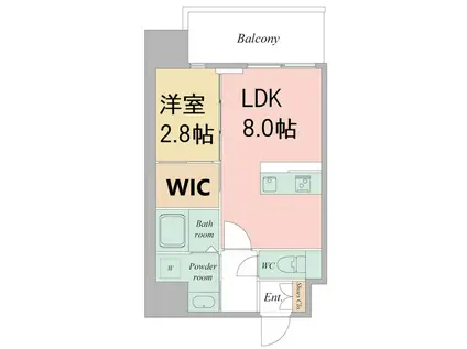 LIVECASA天満橋(1LDK/7階)の間取り写真