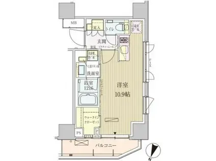 パークアクシス赤坂見附(ワンルーム/3階)の間取り写真