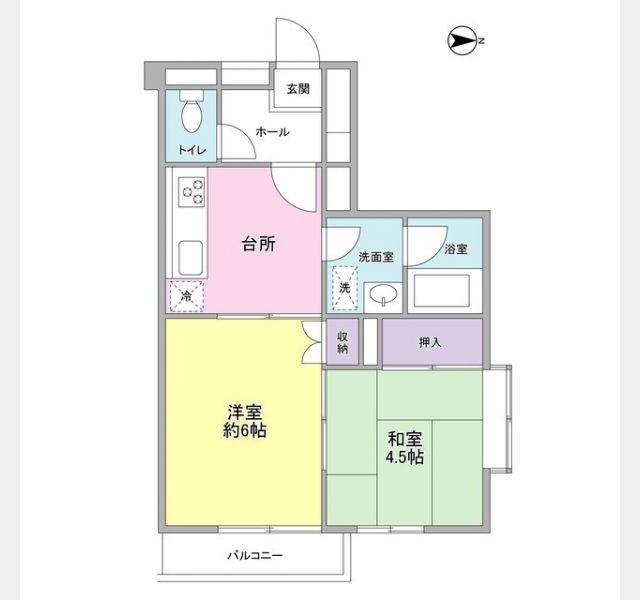 リトル上原(2DK/2階)の間取り写真