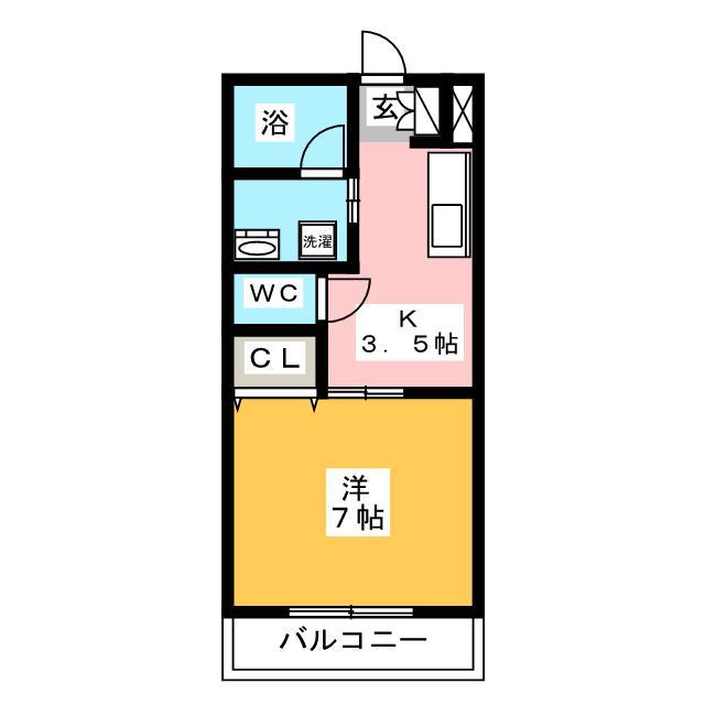 サニーハイツあん C(1K/1階)の間取り写真