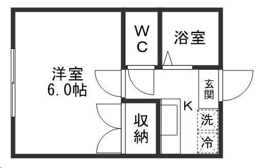 A・PART1(1K/2階)の間取り写真
