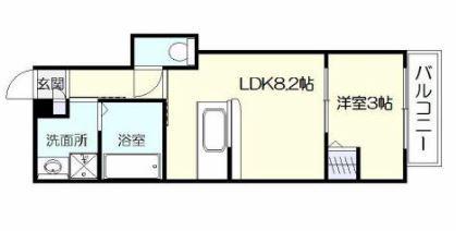 ドレッセ草牟田(1LDK/5階)の間取り写真