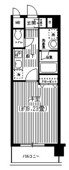 レジアス新横浜(1K/5階)の間取り写真