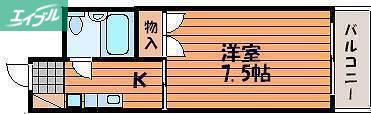 アルフィーネ厚生町(1K/6階)の間取り写真