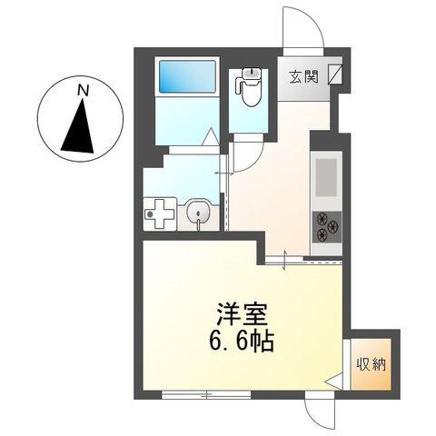アプリコットE(1K/1階)の間取り写真