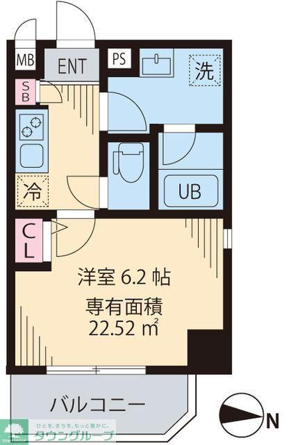 シャルマン三鷹(1K/5階)の間取り写真