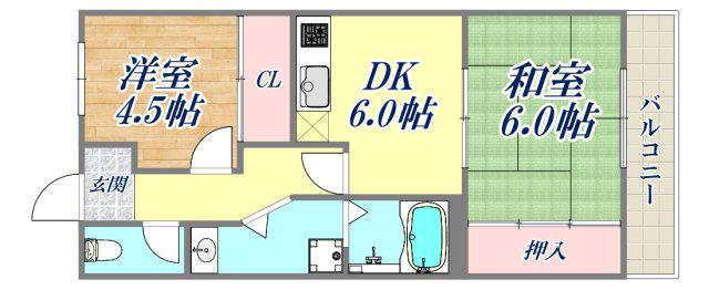 平井マンション(2DK/5階)の間取り写真