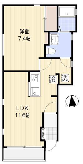 東京メトロ丸ノ内線 茗荷谷駅 徒歩8分 2階建 築6年(1LDK/1階)の間取り写真