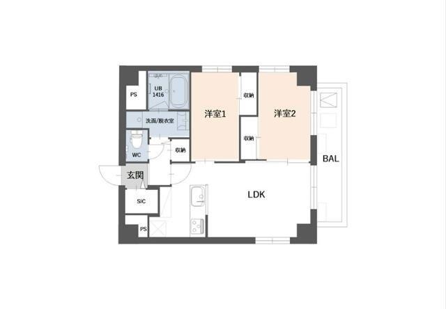 SIDEPLACE JUJO(2LDK/6階)の間取り写真