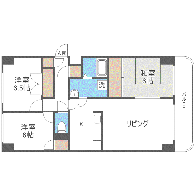 メゾンドエルム21(3LDK/4階)の間取り写真