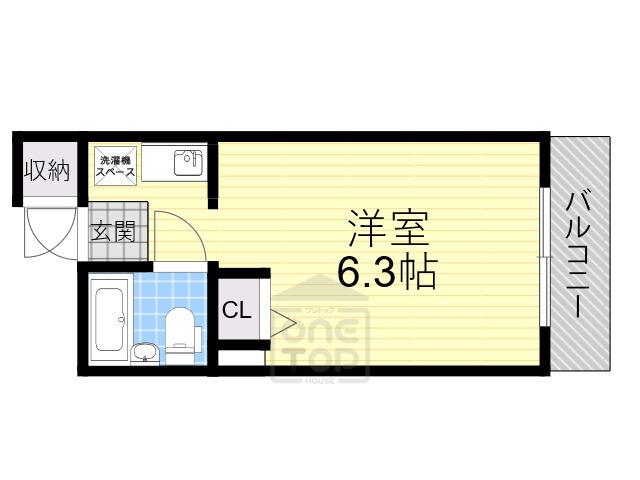 シャロームⅡ(ワンルーム/3階)の間取り写真