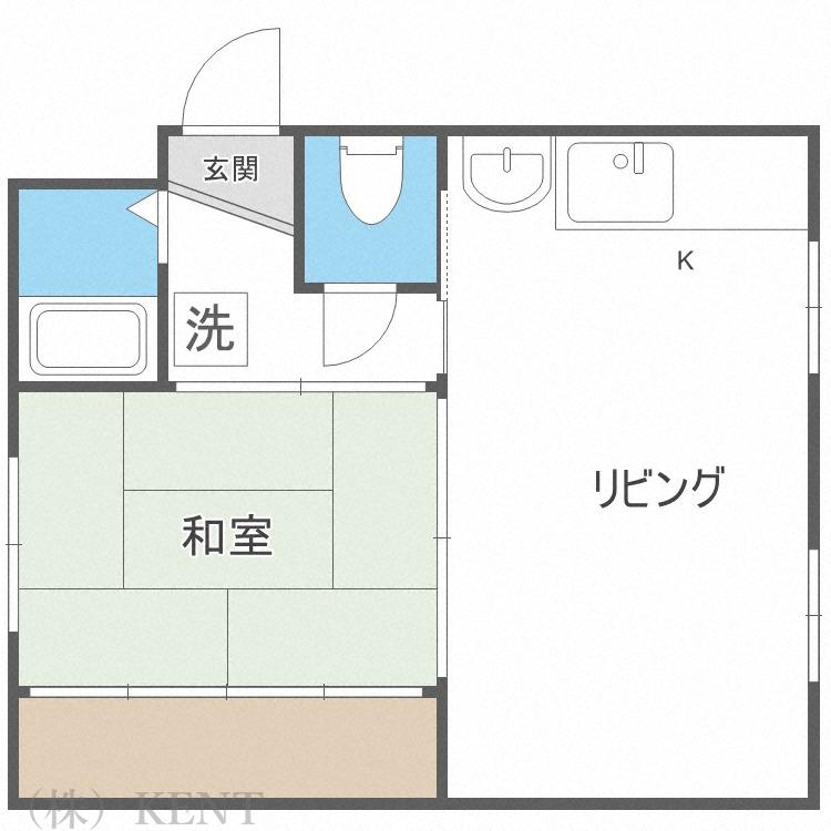 ニヤクコーポ(1LDK/2階)の間取り写真