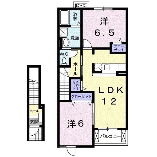 メゾン コリーヌIII(2LDK/2階)の間取り写真