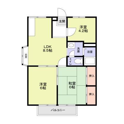 エステートピア深阪(3LDK/2階)の間取り写真
