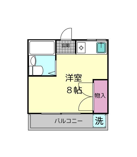 ハイツ武本(ワンルーム/1階)の間取り写真