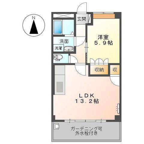 JSガーデン(1LDK/2階)の間取り写真
