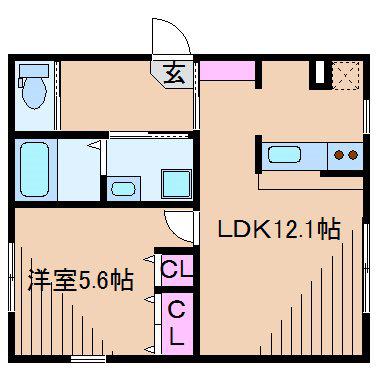 ハーミットクラブハウス トゥギャザーセルクルユイット(1LDK/3階)の間取り写真