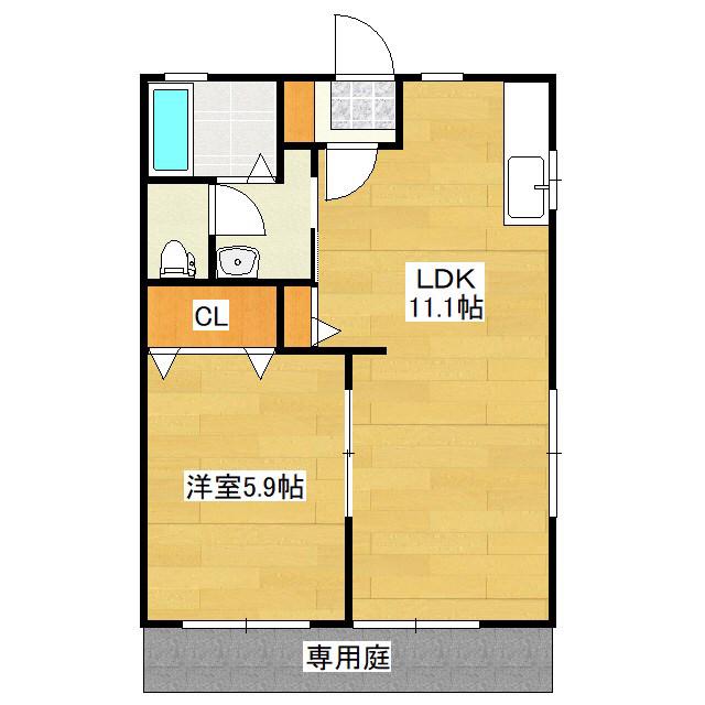 シャーメゾン パル(1LDK/1階)の間取り写真