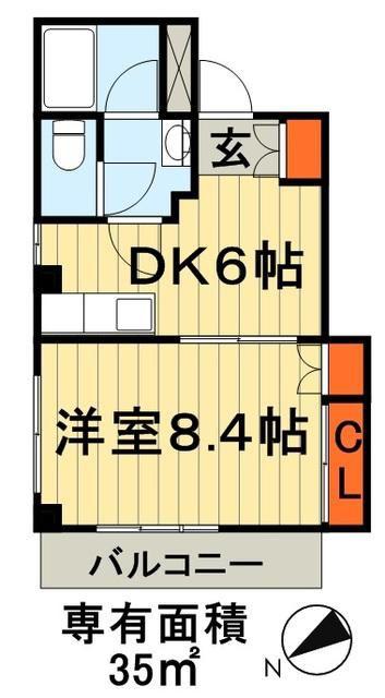 エバーウェル新宿(1DK/3階)の間取り写真