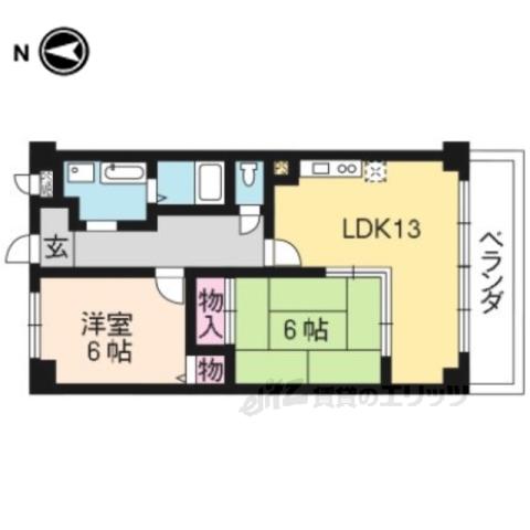 フェアリージャム(2LDK/4階)の間取り写真
