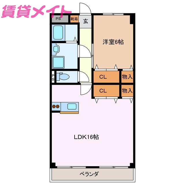 カンブリア(1LDK/3階)の間取り写真