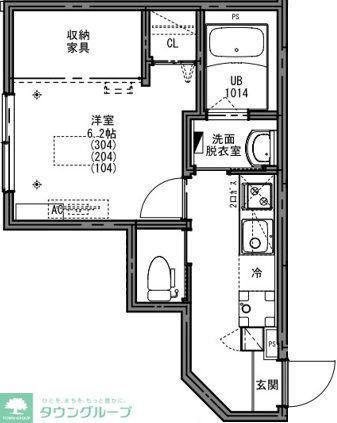 KEIAI RESIDENCE 新秋津II(1K/1階)の間取り写真