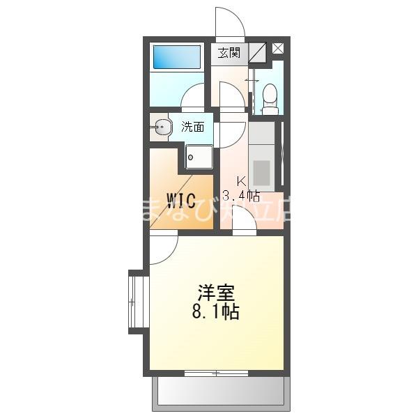 TIRAMISU(1K/2階)の間取り写真