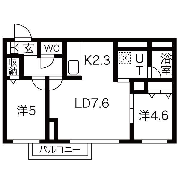 PRENDRE SOUEN プレンドル(2LDK/4階)の間取り写真
