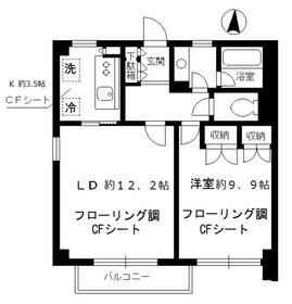 メゾン里仁(1LDK/3階)の間取り写真