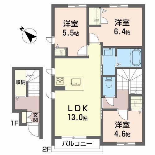 クオリスタ(3LDK/2階)の間取り写真