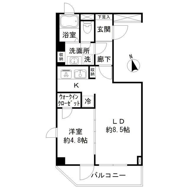 リテラス九段南(1LDK/8階)の間取り写真