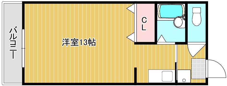 グランデヒル(ワンルーム/4階)の間取り写真