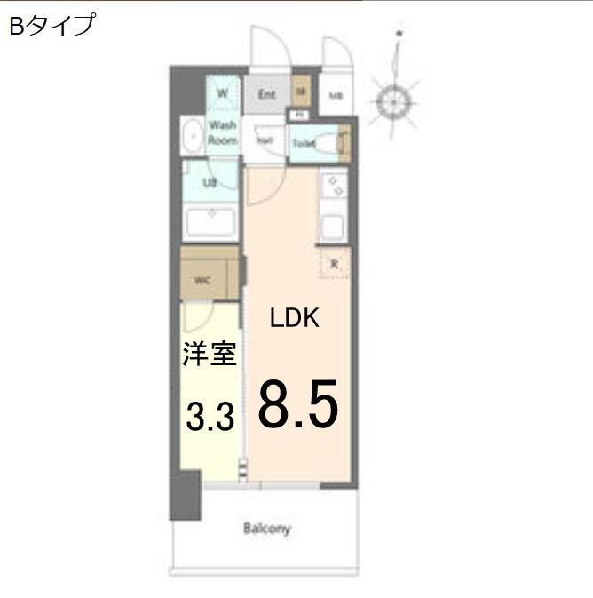S-RESIDENCE烏森AUREATE(1LDK/6階)の間取り写真