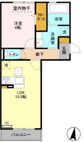 ロイジェントパークスレイクタウンIII (1LDK/1階)の間取り写真