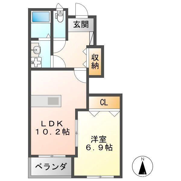 クイットネス・ナカ(2DK/1階)の間取り写真