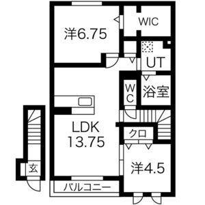 メゾン ド シュシュ(2LDK/2階)の間取り写真