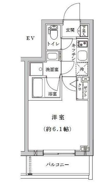 ライジングプレイス登戸(1K/3階)の間取り写真
