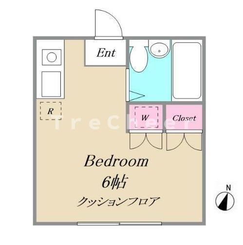 ホワイトハウス(ワンルーム/1階)の間取り写真