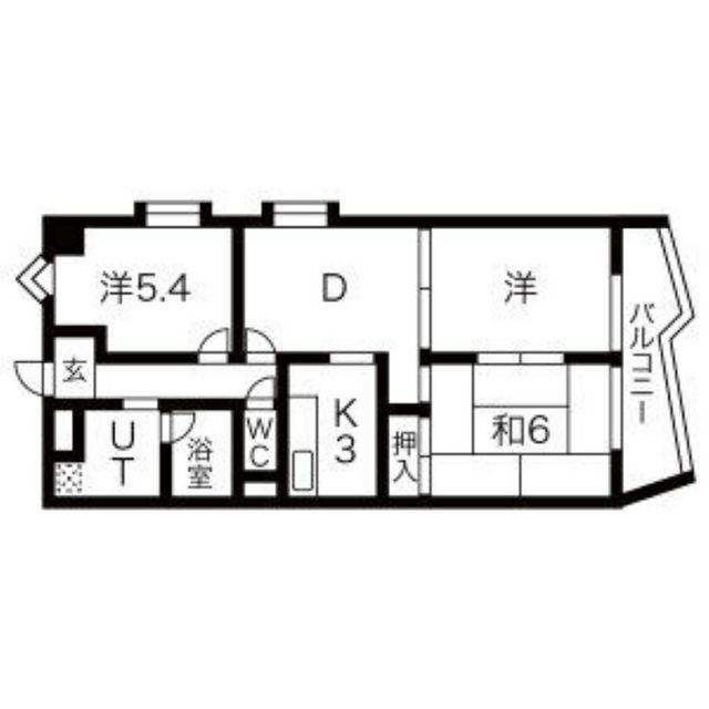 リアライズ竜田町(2LDK/2階)の間取り写真