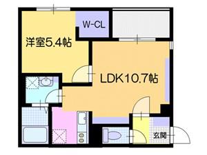 キャットゥーナN21(1LDK/3階)の間取り写真