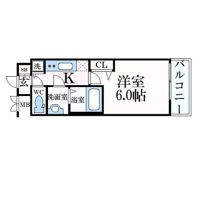 プレサンス心斎橋クオーレ(1K/5階)の間取り写真