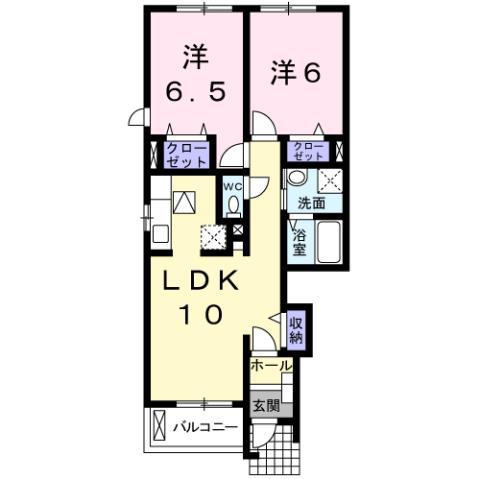 エスポワールII(2LDK/1階)の間取り写真
