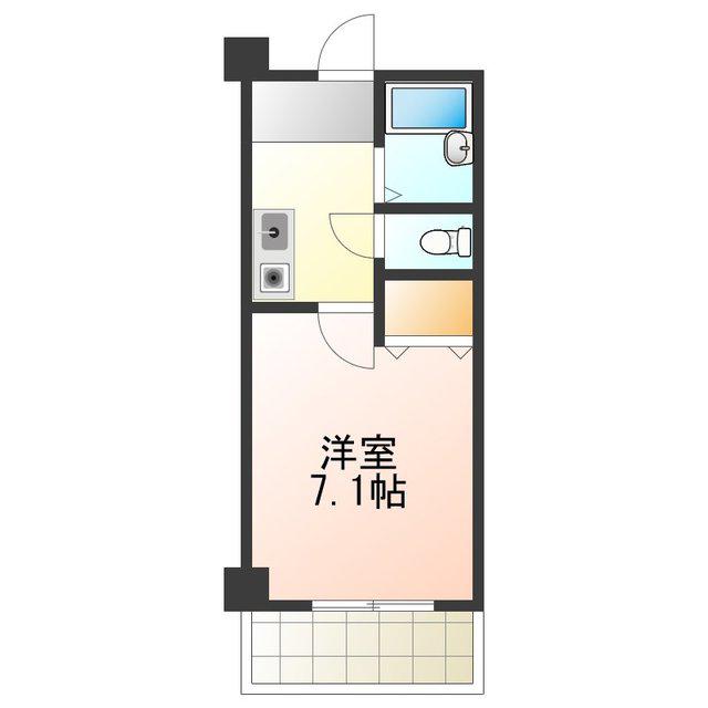 中井マンション(1K/6階)の間取り写真