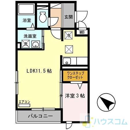 アベニール千里(1LDK/2階)の間取り写真