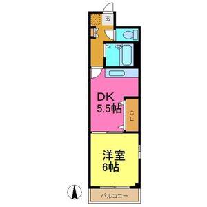クイーンシンフォニー今池(1DK/2階)の間取り写真