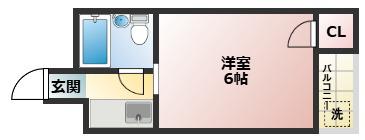 バードヒル古川橋(1K/3階)の間取り写真